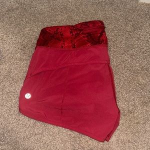 Red Lululemon shorts